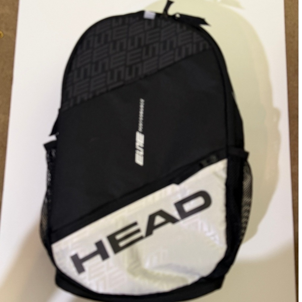 Head Elite Performance Tennis Backpack Black White Racket Bag